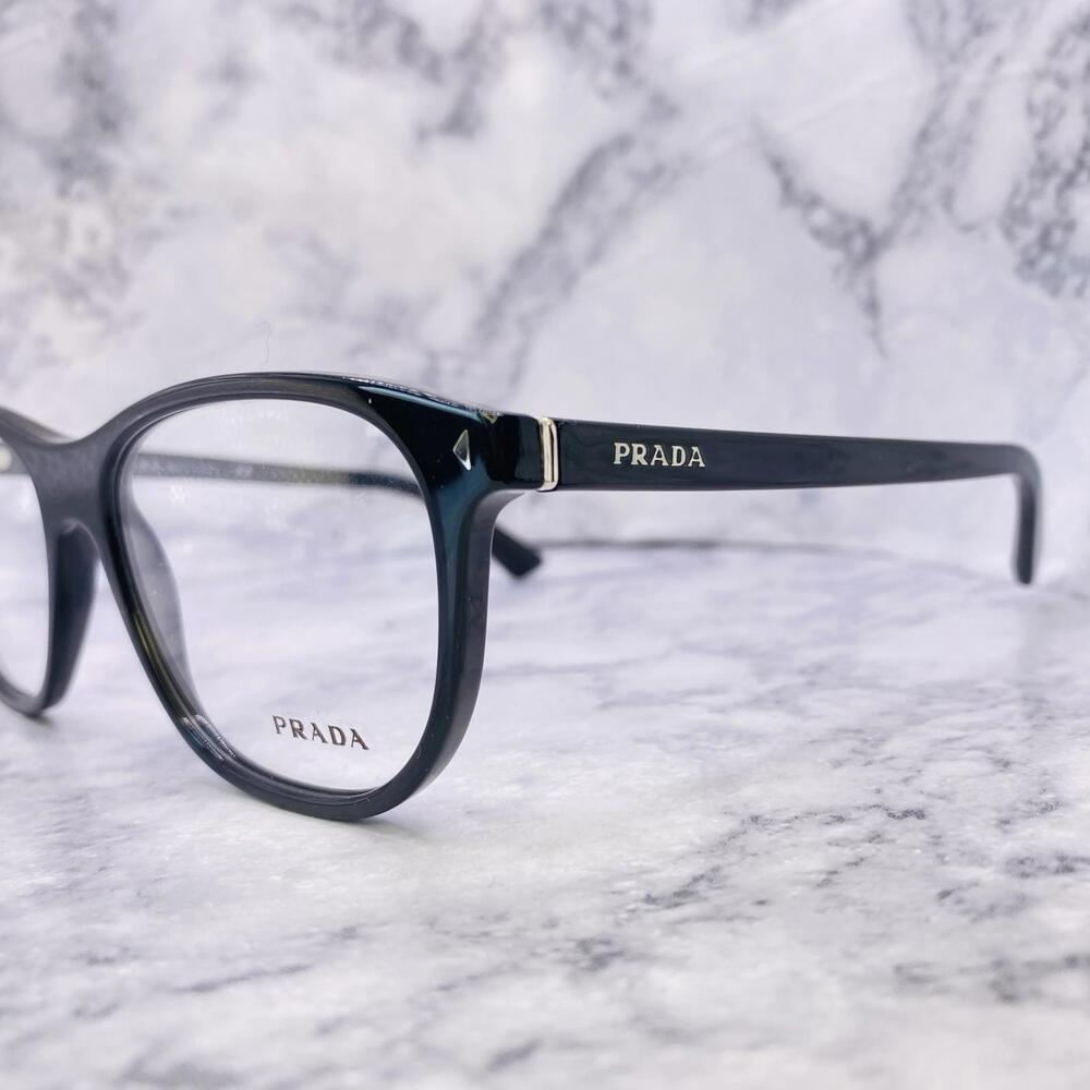 Prada Eyeglasses Frames VPR 17R 1AB-1O1 56 [] 19 145 Black Authentic - Picture 7 of 9